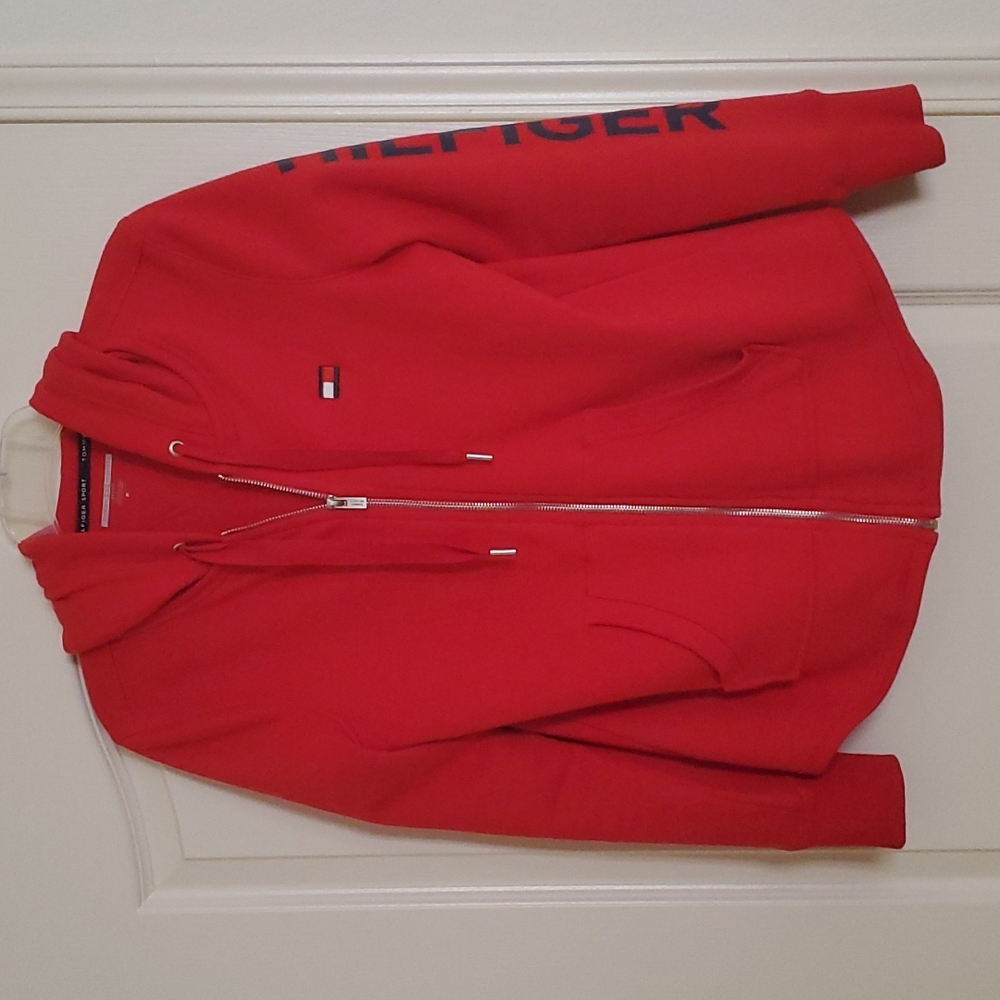 Tommy Hilfiger Women's Medium Red Sport Hoodie Jacket